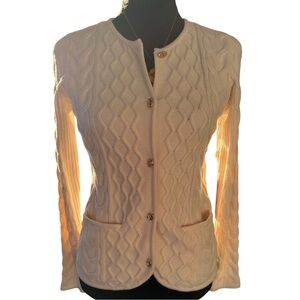 NWT Cyrus Ivory Cable Knit Button-Down Cardigan XS